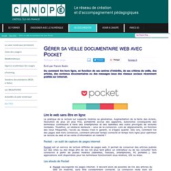 CRDP Créteil - Gérer sa veille documentaire web avec Pocket