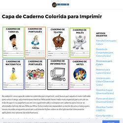 Capa de Caderno Colorida para Imprimir