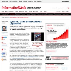 Sybase IQ Gains Beefier Analysis Capabilities - Software - Information Management