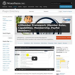 s2Member Framework (Member Roles, Capabilities, Membership, PayPal Members)