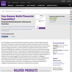 Can Games Build Financial Capability? Financial Entertainment: A Research Overview