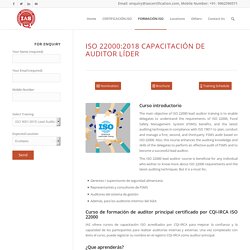 ISO 22000:2018 Capacitación de auditor líder - IAS Mexico