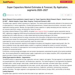 Super Capacitors Market Estimates & Forecast, By Application, segments 2020−2027