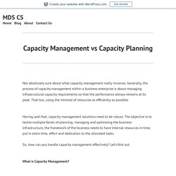Capacity Management vs Capacity Planning