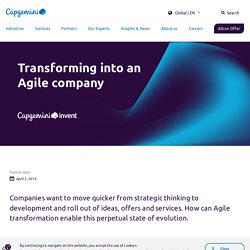 Transforming into an Agile company