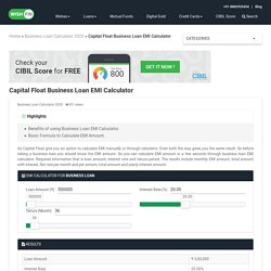 Capital Float Business Loan EMI Calculator 2020