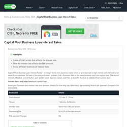 Capital Float Business Loan Interest Rates Oct 2020