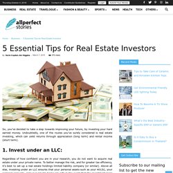 Different Tips for Real Estate Investors