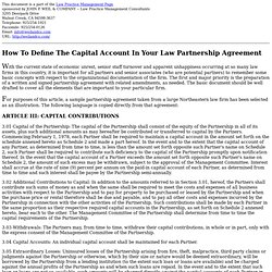 How To Define The Capital Account In Your Law Partnership Agreem