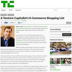 A Venture Capitalist’s E-Commerce Shopping List