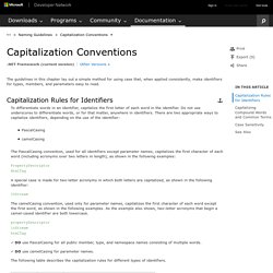 Capitalization Conventions