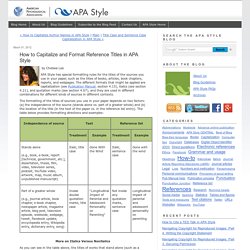 How to Capitalize and Format Reference Titles in APA Style