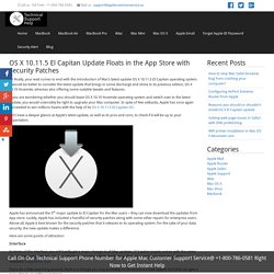 OS X 10.11.5 El Capitan Update Floats in the App Store with Security Patches