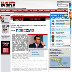 Capriles pide debate con Maduro tras excusarse con la familia de Chávez