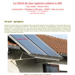 Capteurs solaires à air