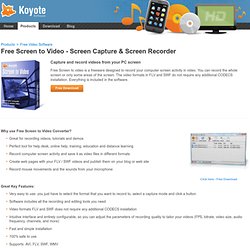 Free Screen to Video - Screen Capture and Screen Recording Software