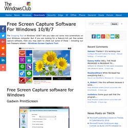 Best Free Screen Capture Software For Windows 7
