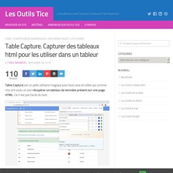 Table Capture. Capturer des tableaux html pour les utiliser dans un tableur
