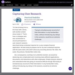 Capturing User Research