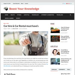 Car hire & Car Rental must have’s