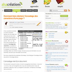 Comment bien déclarer l'encodage des caractères d'une page