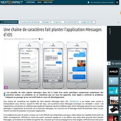 Une chaîne de caractères fait planter l'application Messages d'iOS