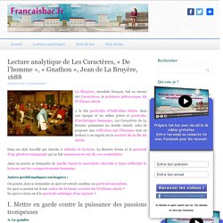 Les Caractères - La Bruyère - Lecture analytique