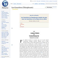 Les Caractères (Théophraste) - Wikisource