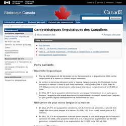 Caractéristiques linguistiques des Canadiens