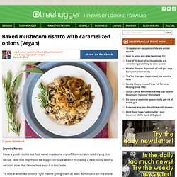 Baked mushroom risotto with caramelized onions [Vegan]