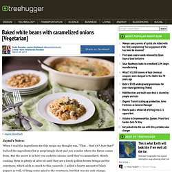 Baked white beans with caramelized onions