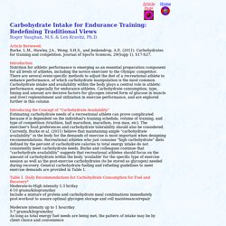 Carbohydrate Intake
