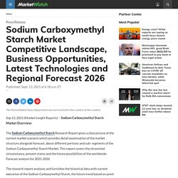Sodium Carboxymethyl Starch Market Competitive Landscape, Business Opportunities, Latest Technologies and Regional Forecast 2026
