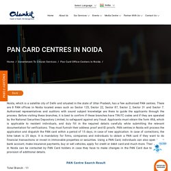 PAN Card Office Centers in Noida