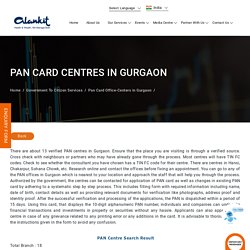 PAN Card Office Centers in Gurgaon