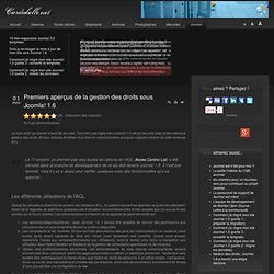 Premiers aperçus de la gestion des droits sous Joomla! 1.6 - Cardabelle.net