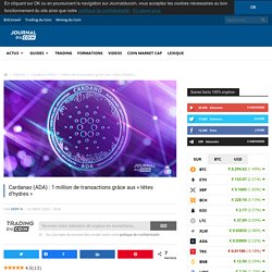 Cardanao (ADA) : 1 million de transactions grâce aux « têtes d'hydres »
