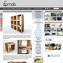 Moving Boxes: DIY Modular Cardboard-Recycling Bookcases