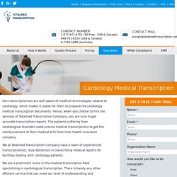Cardiology Medical Transcription, Cardiology Transcription