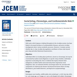 Social Jetlag, Chronotype, and Cardiometabolic Risk