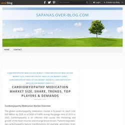 Cardiomyopathy Medication Market Size, Share, Trends, Top Players & Demands - sapanas.over-blog.com