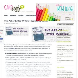 The Art of Letter Writing: Sympathy Cards - Cardstyle – Greeting Card Ideas & Inspiration