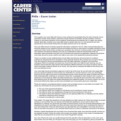 PhDs - Cover Letter