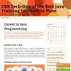 Career in Java Programming - CRB TECH