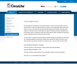 Career Opportunities - About Us - CircuLite