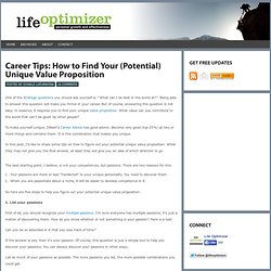 Career Tips: How to Find Your (Potential) Unique Value Proposition