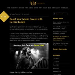 Boost Your Music Career with Record Labels