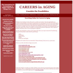 Careers in Aging