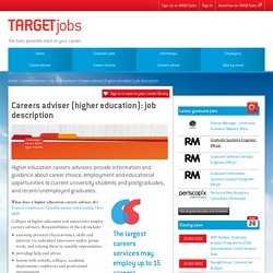 Careers adviser (higher education): job description