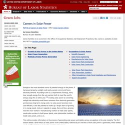 Careers in Solar Power